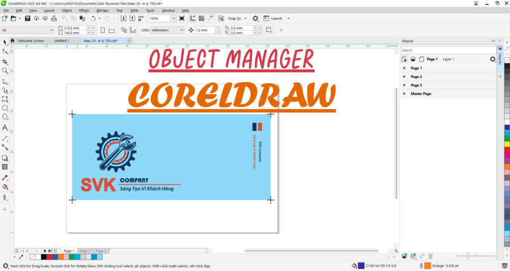 Quản lý đối tượng trong CorelDraw